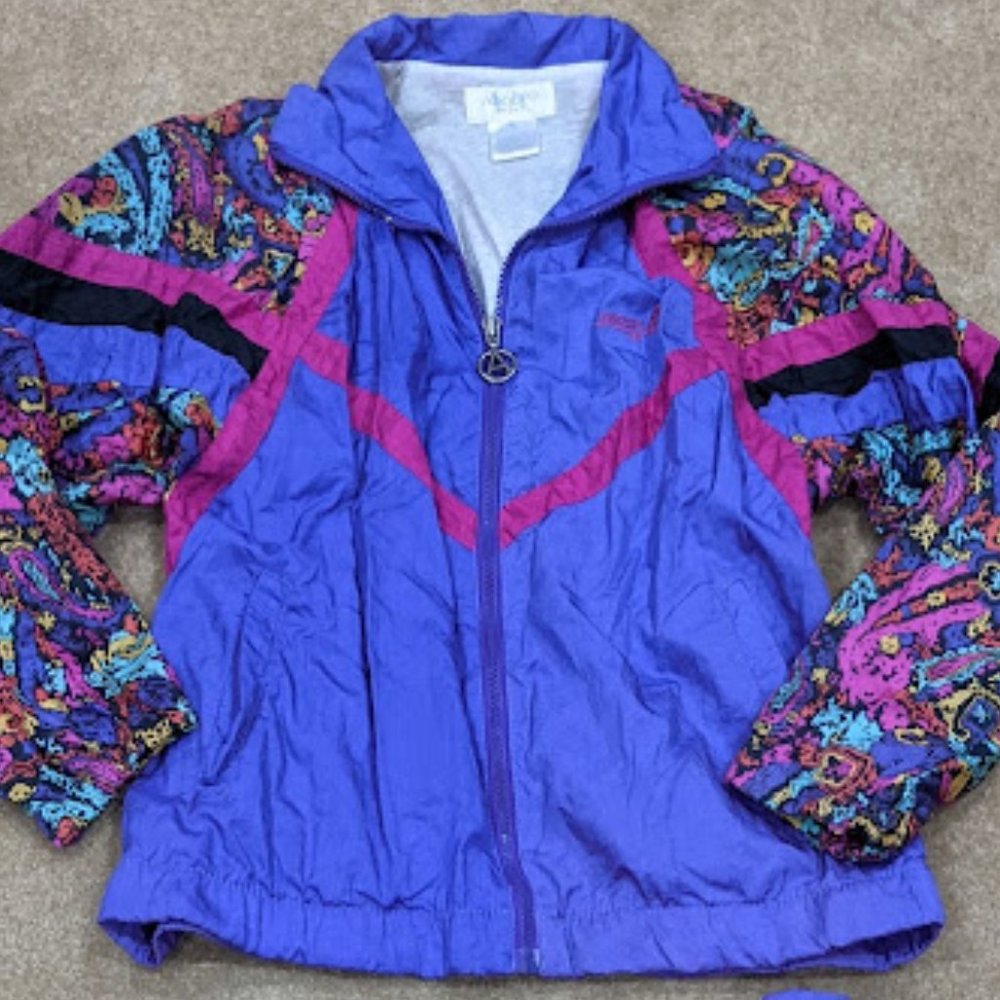 Adolfo Sport Retro Purple Track Suit - Picture 3 of 9